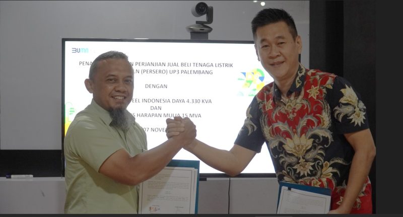 Optimis PLN UP3 Palembang Suplay Listrik PT Mulia Steel Indonesia dengan daya 4,33 MVA dan CV Trans Harapan Mulia dengan daya 15 MVA